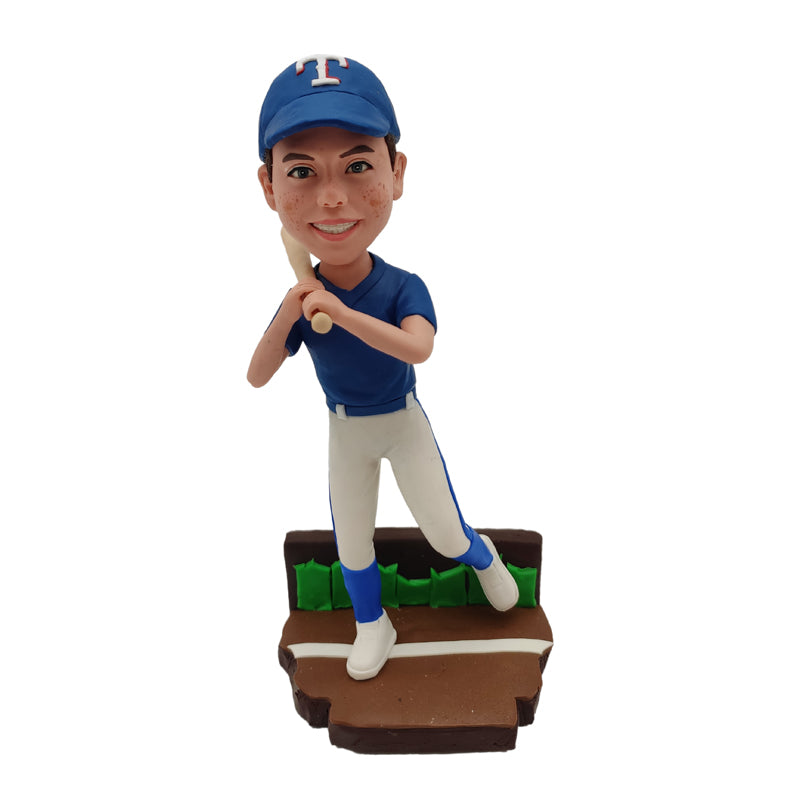 Pemukul Besbol Dalam Bobblehead Tersuai Berjalur