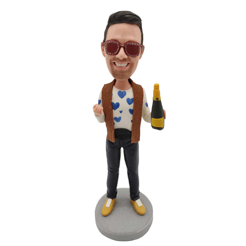 Happy Champagne Party Custom Bobblehead