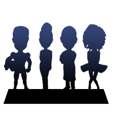 Bobblehead Tersuai 4 orang Boleh Disesuaikan Sepenuhnya