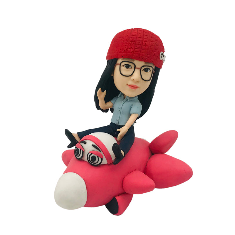 Bobblehead Tersuai Gadis Penerbangan Karton